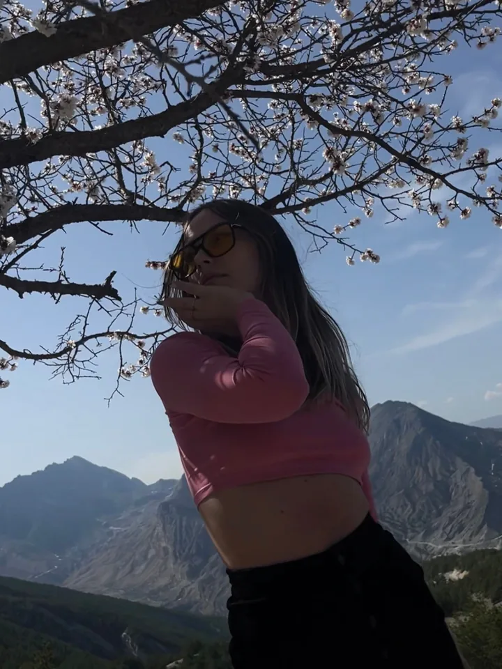 Liliia traveling in the mountains